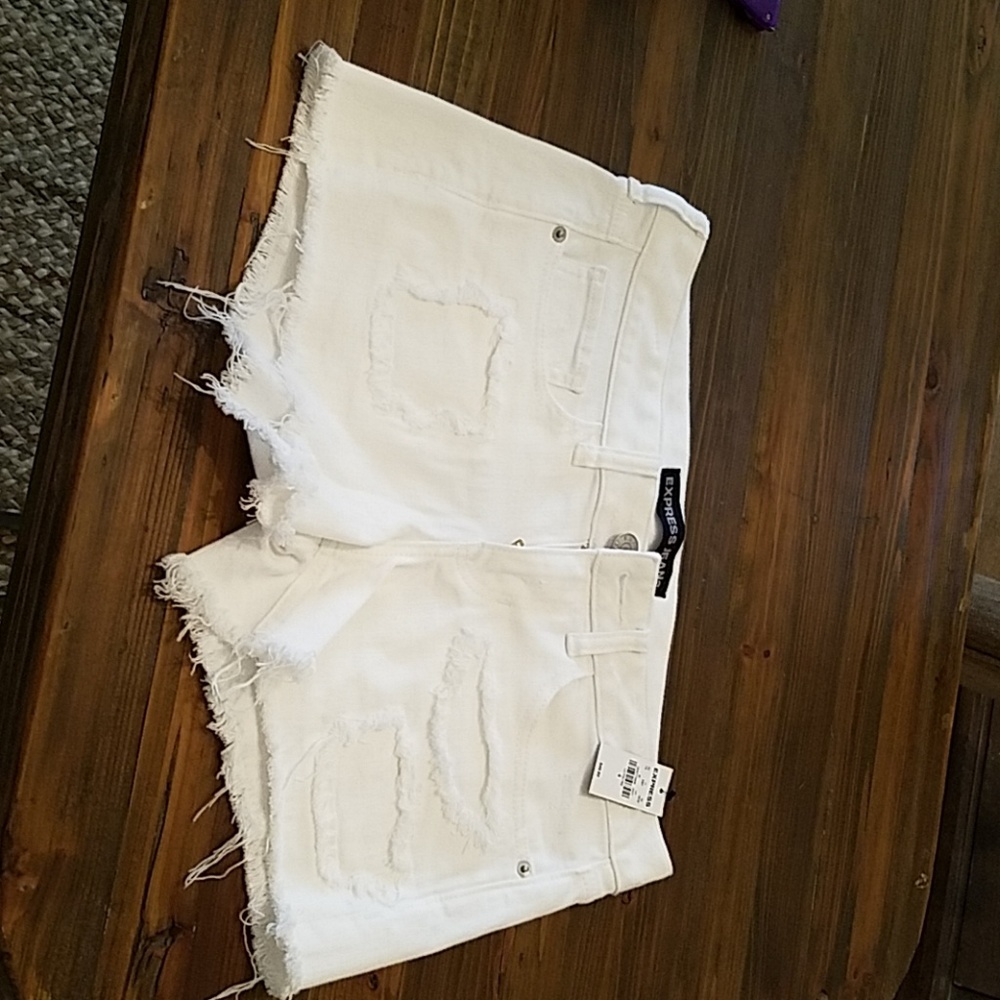 White cutoff Jean shorts, NWT